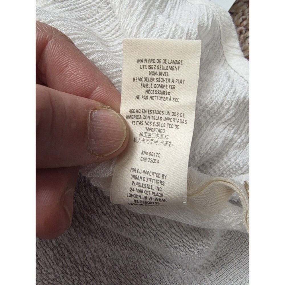 Free People Women's off white Texture cotton Boho Summer Beachy Milkmaid size M - Picture 5 of 6